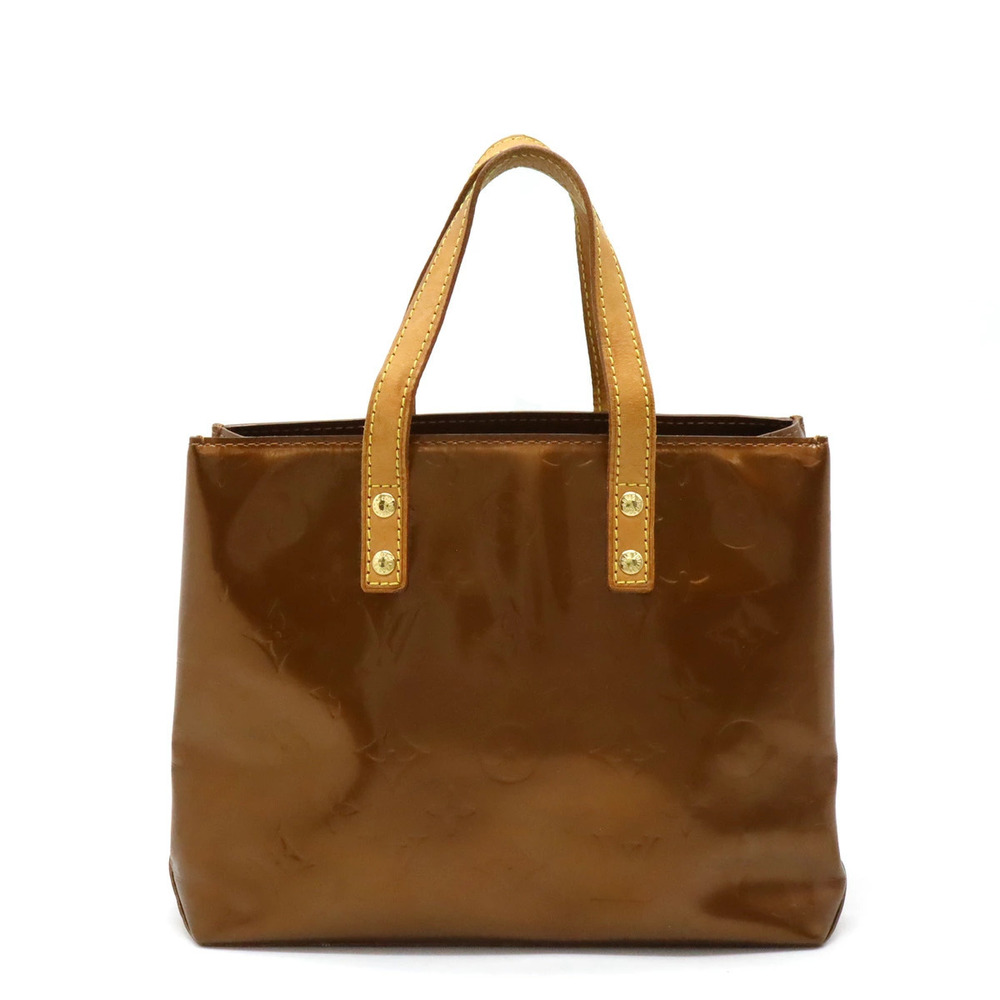 LOUIS VUITTON Monogram Vernis Lead Handbag Tote Bag Enamel Calf Bronze Brown